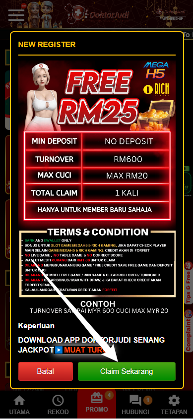 Step 3 - Register at Doktor Judi Casino - Free Credit Slot - Part 2