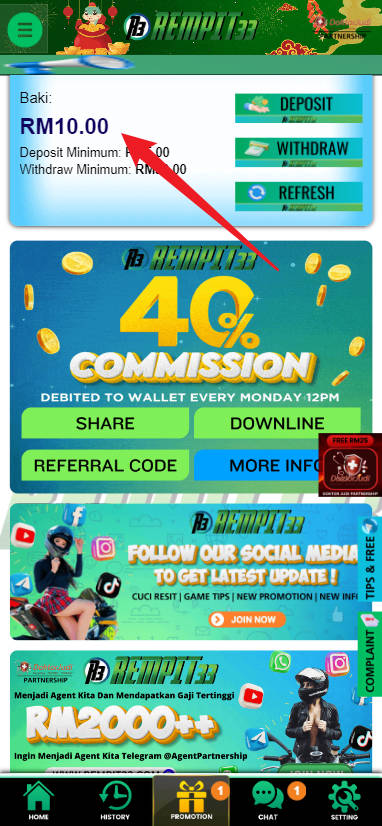 Step 4 - Register at REMPIT33 - Free Credit 365 - Part 1