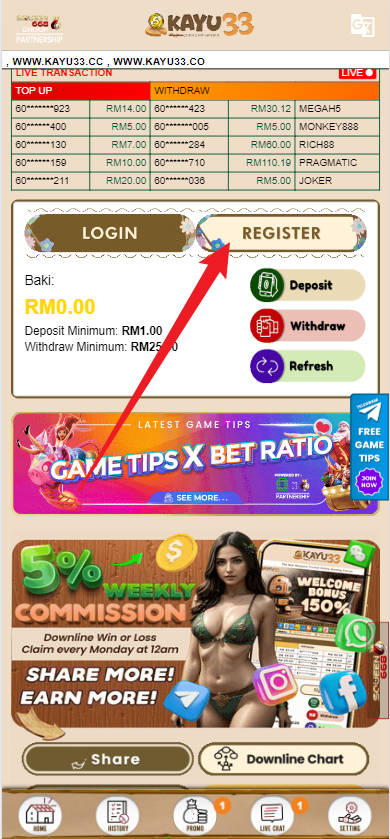 Step 1 - Register at KAYU33 Casino - Part 1