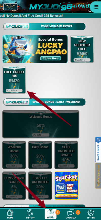 Step 3 - Register at MyJudi96 Casino - Free Credit 365 - Part 1