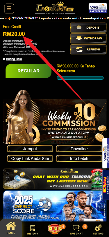 Step 4 - Register at CashKingBet Casino - Free Credit Slot - Part 1