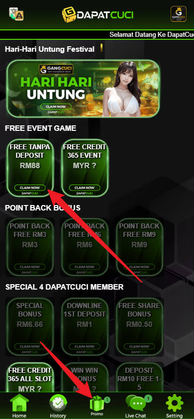 Step 3 - Register at DapatCuci Casino - Part 1