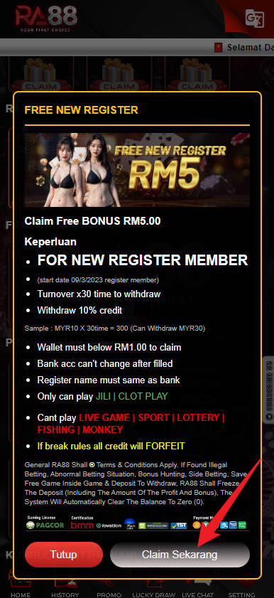 Step 3 - Register at RA88 Casino - Free Credit Slot - Part 2