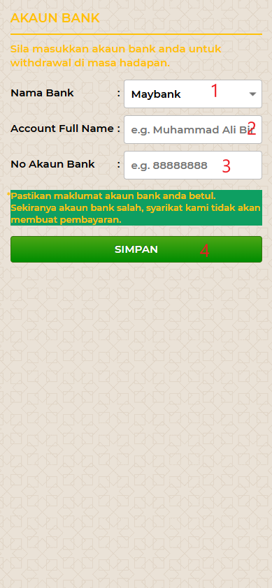 Step 2 - Register at Pelita88 Casino - Part 1