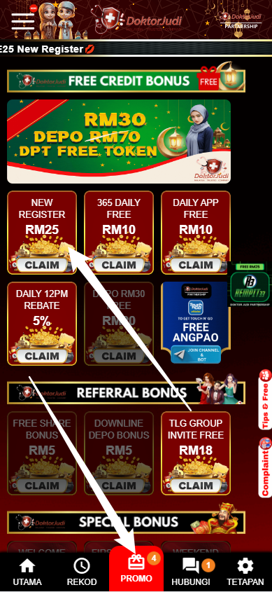 Step 3 - Register at Doktor Judi Casino - Free Credit Slot - Part 1