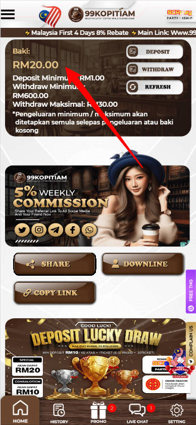 Step 4 - Register at 99Kopitiam Casino - Part 1