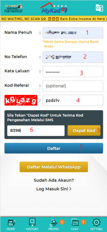 Step 1 - Register at MyKad99 Casino - Part 2