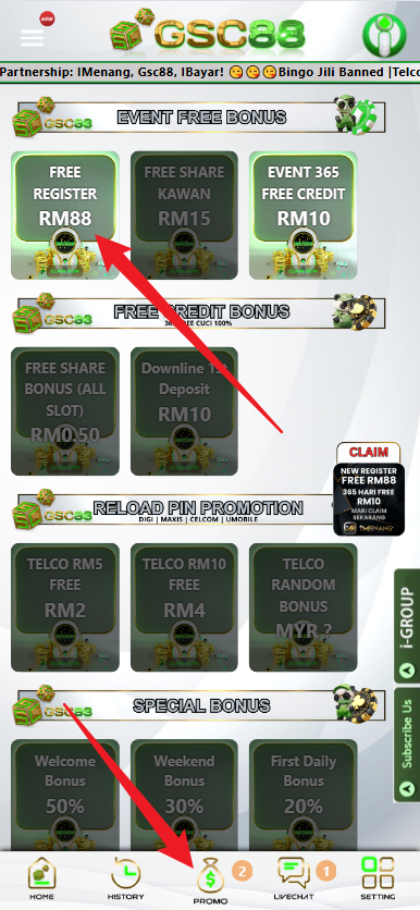 Step 3 - Register at GSC88 Casino - Part 1