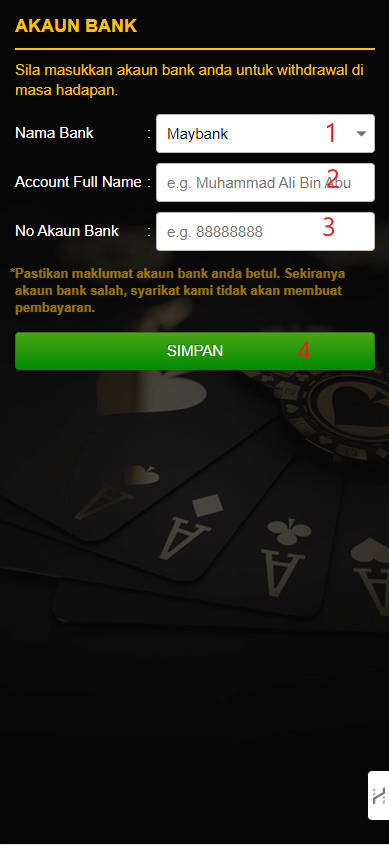 Step 2 - Register at WON555 Casino - Part 1