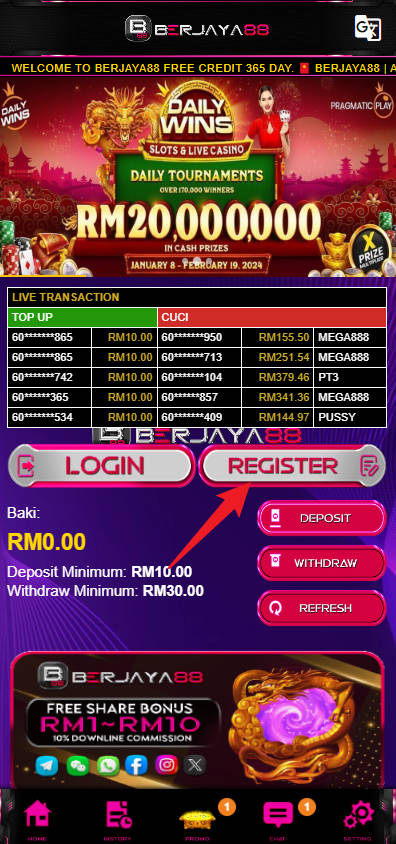 Step 1 - Register at Berjaya88 Casino - Part 1