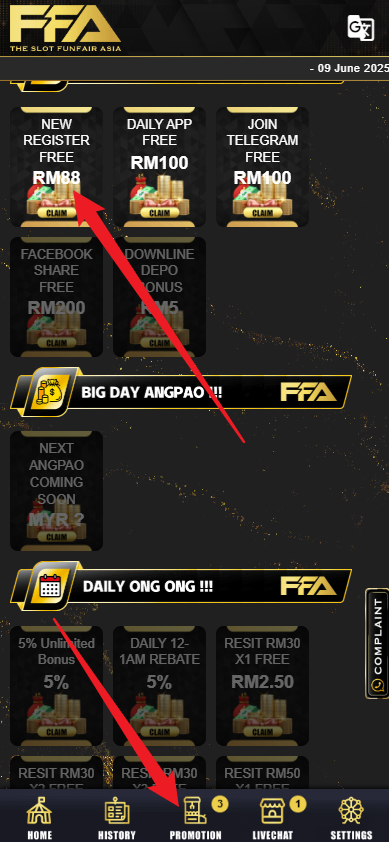 Step 3 - Register at FFA4U Casino - Part 1