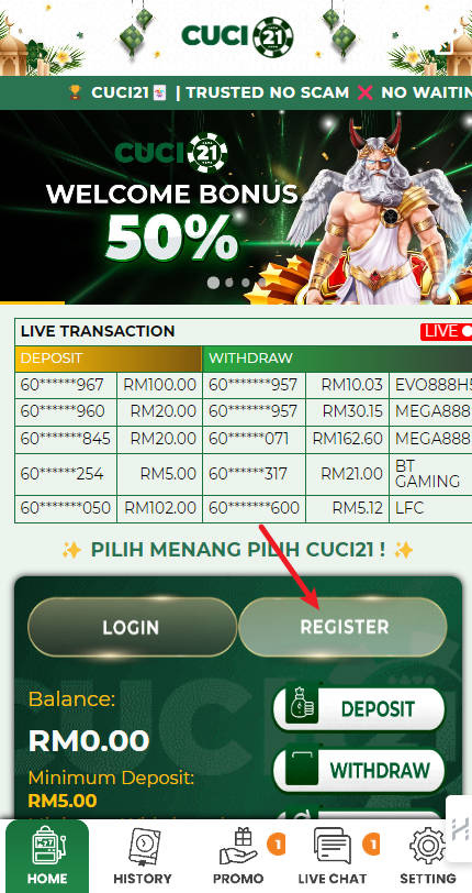 Step 1 - Register at Cuci21 Casino - Part 1