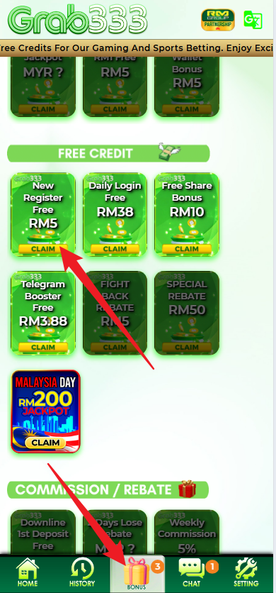 Step 3 - Register at Grab333 Casino - Free Credit Slot - Part 1