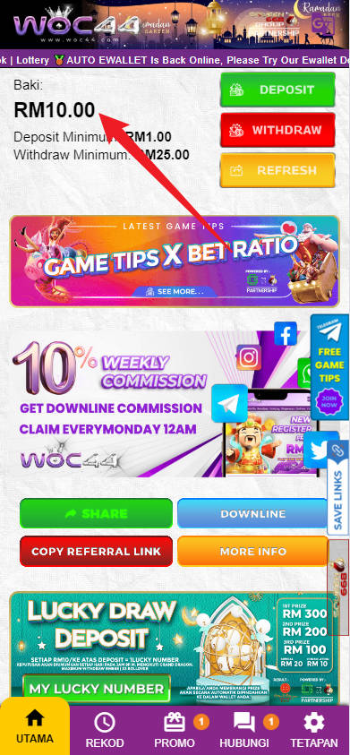 Step 4 - Register at WOC44 Casino - Free Credit 365 - Part 1