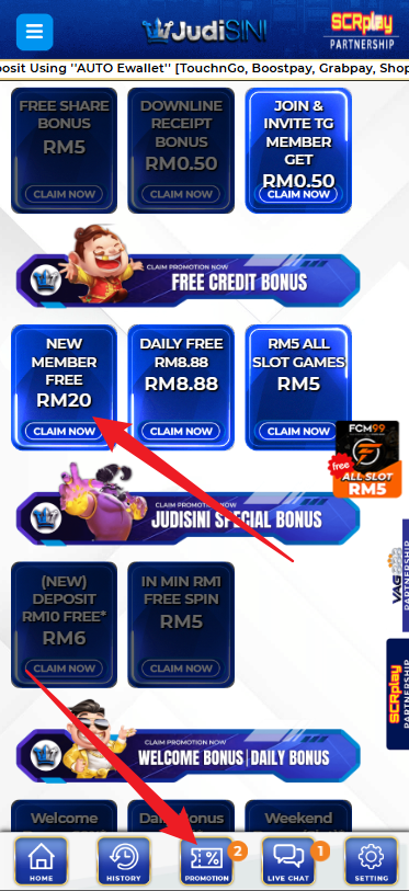 Step 3 - Register at JudiSini Casino - Part 1