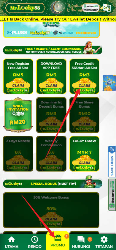 Step 3 - Register at MrLucky88 Casino - Free Credit 365 - Part 1