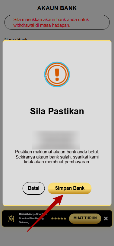 Step 2 - Register at Mamak24 Casino - Part 2