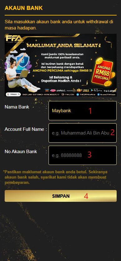 Step 2 - Register at FFA4U Casino - Part 1