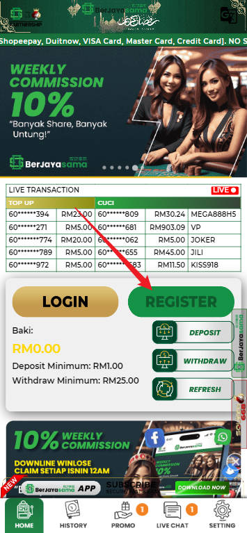 Step 1 - Register at Berjayasama Casino - Part 1