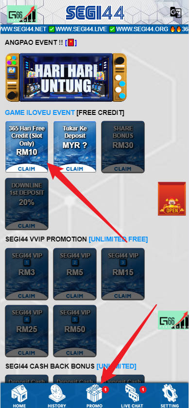 Step 3 - Register at SEGI44 Casino - Free Credit 365 - Part 1