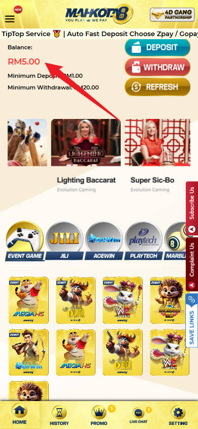 Step 4 - Register at Mahkota8 Casino - Free Credit 365 - Part 1