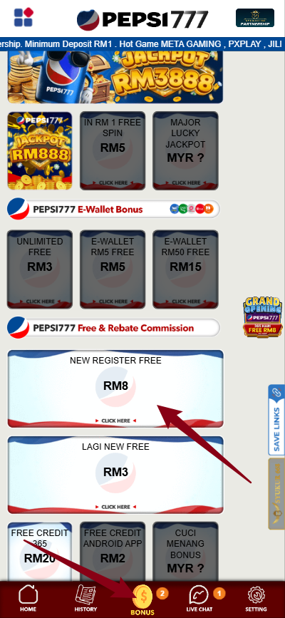 Step 3 - Register at Pepsi777 Casino - Free Credit Slot - Part 1