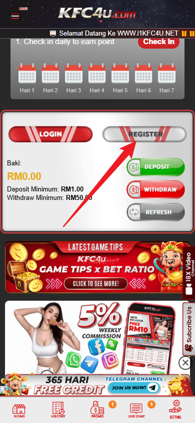 Step 1 - Register at i1KFC4U Casino - Part 1