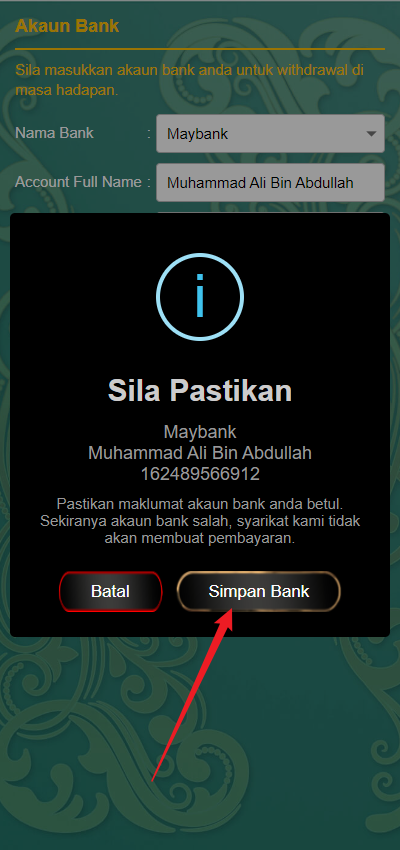 Step 2 - Register at 12Cuci Casino (part 2)