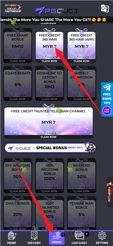 Step 3 - Register at PSCUCI Casino - Free Credit 365 - Part 1