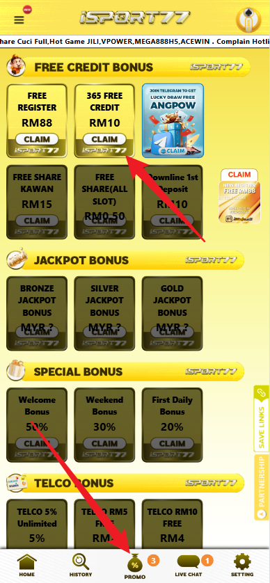 Step 3 - Register at iSport77 Casino - Free Credit 365 - Part 1