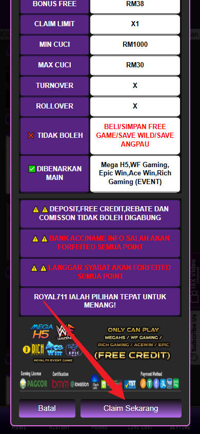 Step 3 - Register at Royal711 Casino - Part 2