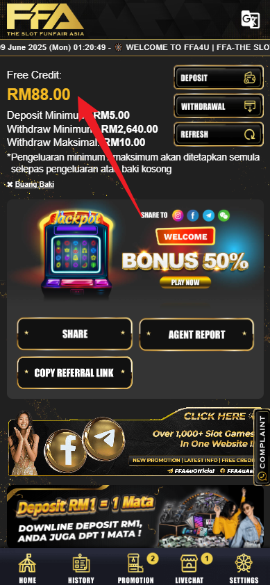 Step 4 - Register at FFA4U Casino - Part 1