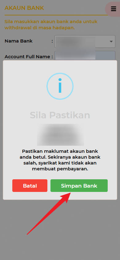 Step 2 - Register at VIP2Cuci Casino - Part 2