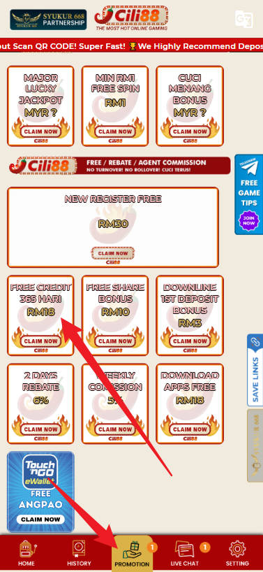 Step 3 - Register at Cili88 Casino - Free Credit 365 - Part 1