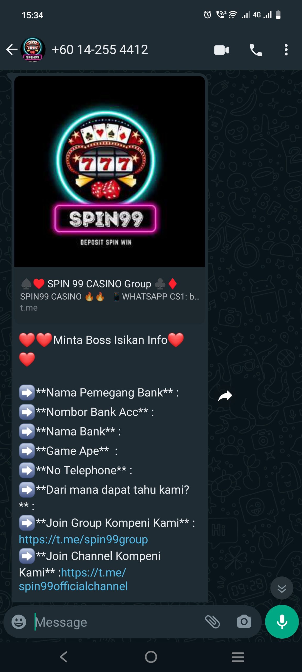 Step 2 - Register an account with Spin99 WhatsApp Support