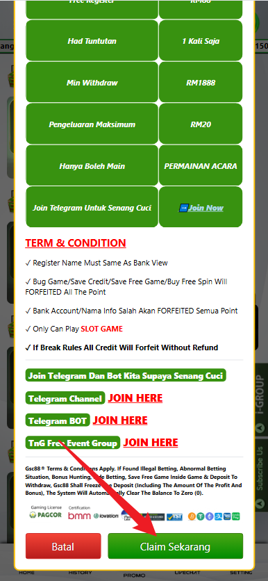 Step 3 - Register at GSC88 Casino - Part 2