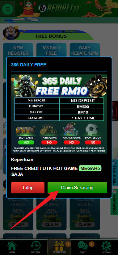 Step 3 - Register at REMPIT33 - Free Credit 365 - Part 2