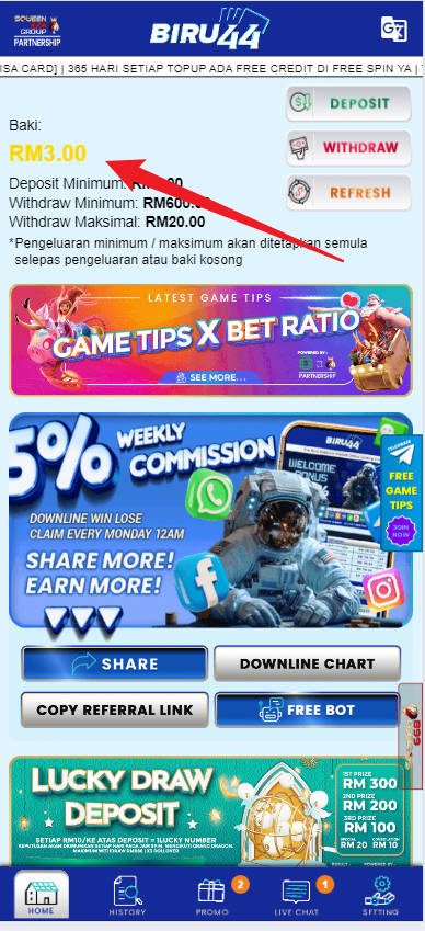 Step 4 - Register at Biru44 Casino - Free Credit 365 - Part 1