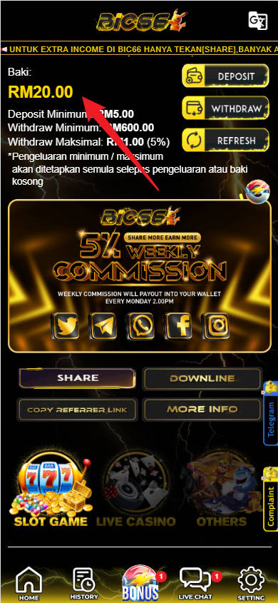 Step 4 - Register at BIC66 Casino - Free Credit Slot - Part 1