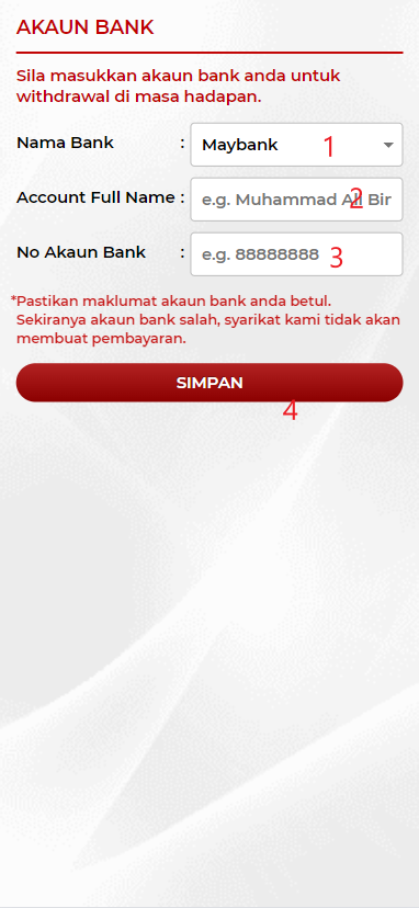Step 2 - Register at Manis33 - Free Credit 365 - Part 1