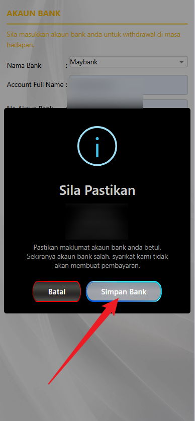 Step 2 - Register at iBayar Casino - Part 2