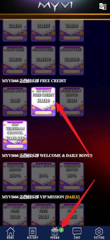 Step 3 - Register at MYVI666 Free Credit 365 RM10 - Part 1