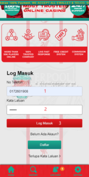 Step 2 - Register at liverpool888 Casino (part 2)