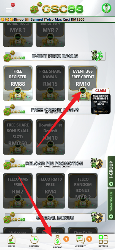 Step 3 - Register at GSC88 Casino - Free Credit 365 - Part 1