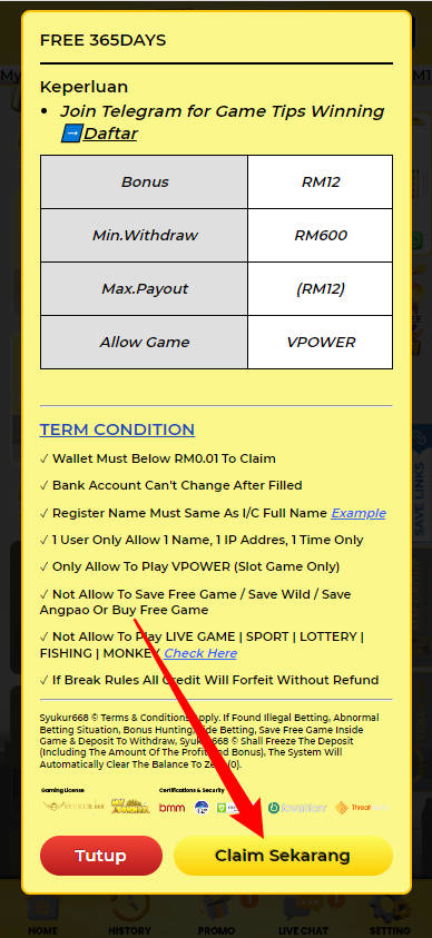 Step 3 - Register at Mytown33 Casino - Free Credit 365 - Part 2