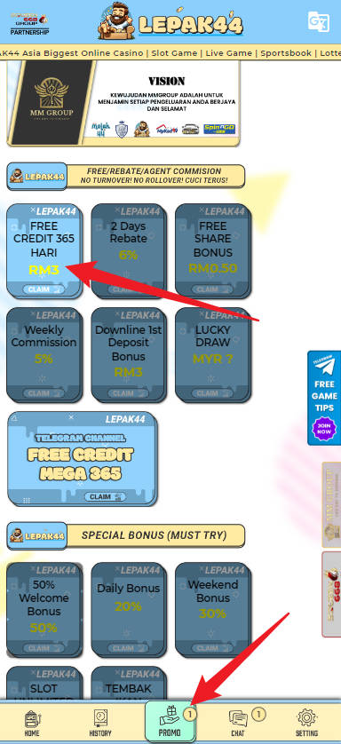 Step 3 - Register at Merah44 Casino - Free Credit 365 - Part 1