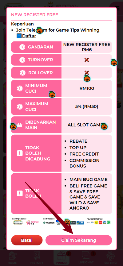 Step 3 - Register at QRPAY44 Casino - Free Credit Slot - Part 2