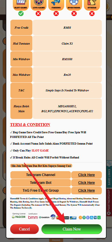 Step 3 - Register at iSama88 Casino - Free Credit Slot - Part 2