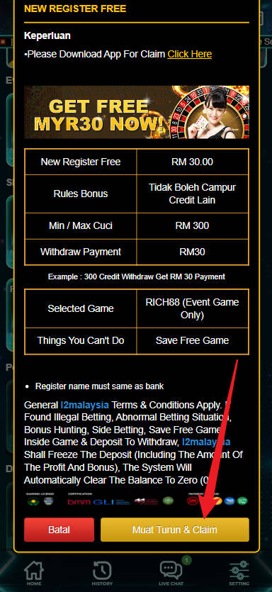 Step 3 - Register at i2Malaysia Casino - Part 2