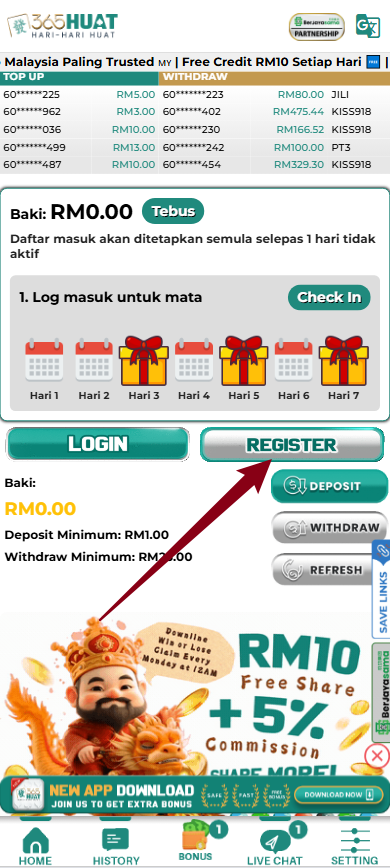 Step 1 - Register at 365Huat Casino - Part 1